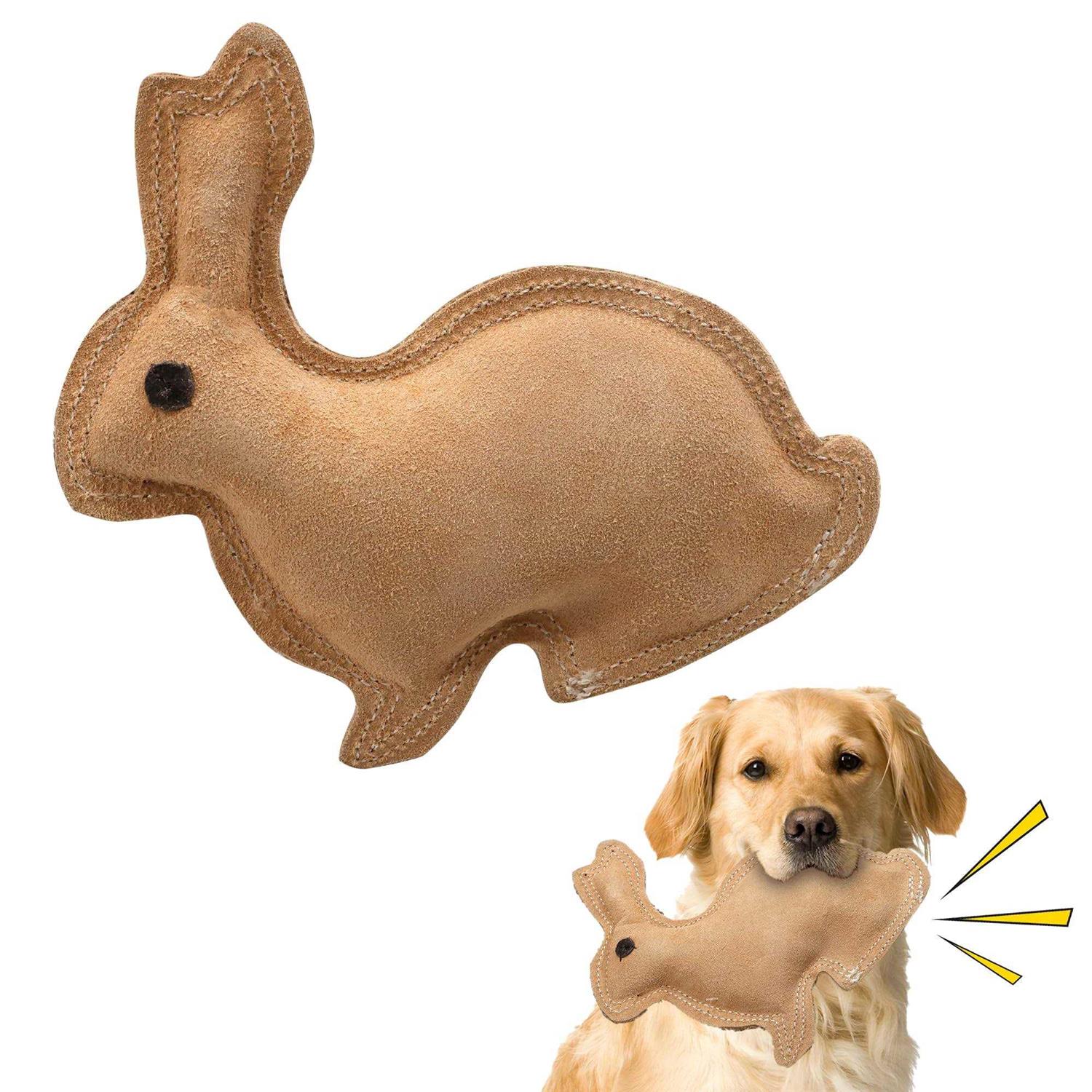 Spot Dura Fused Leather Rabbit Dog Toy