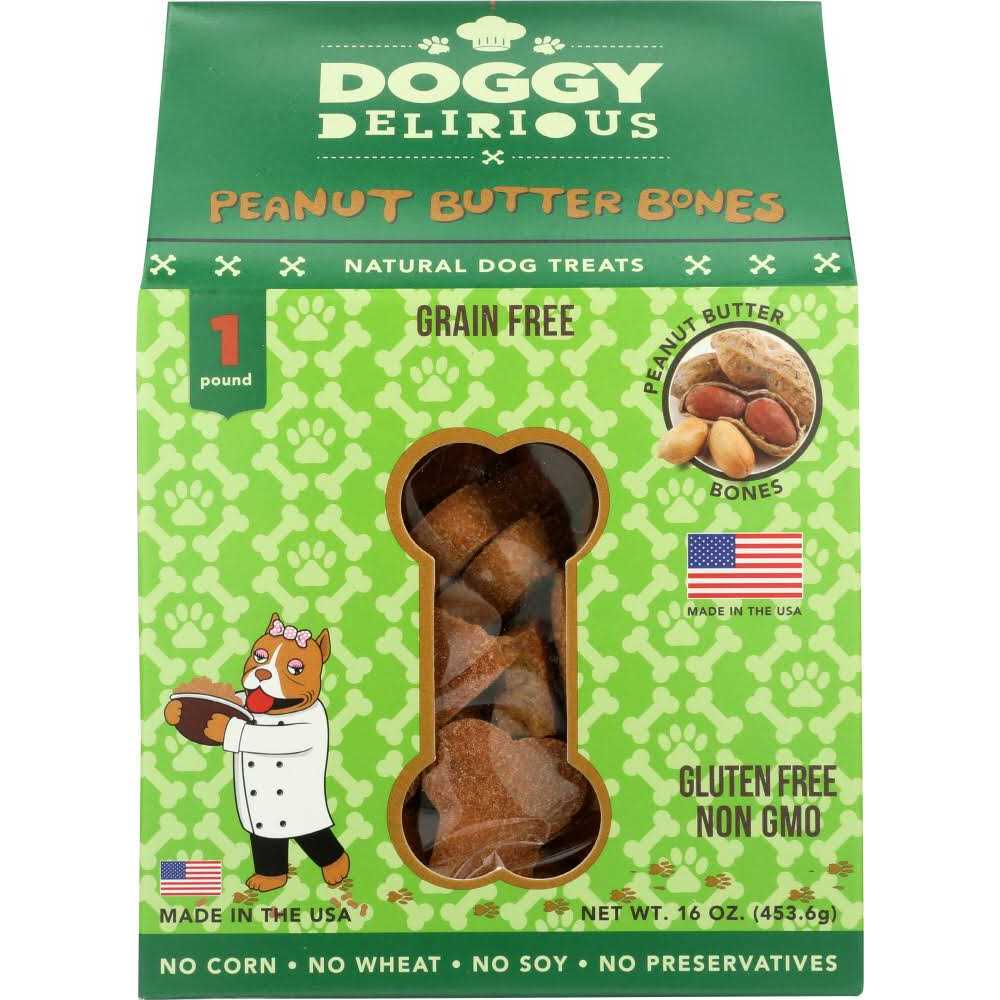 Doggy Delirious Dog Treats Grain Free Peanut Butter Bones
