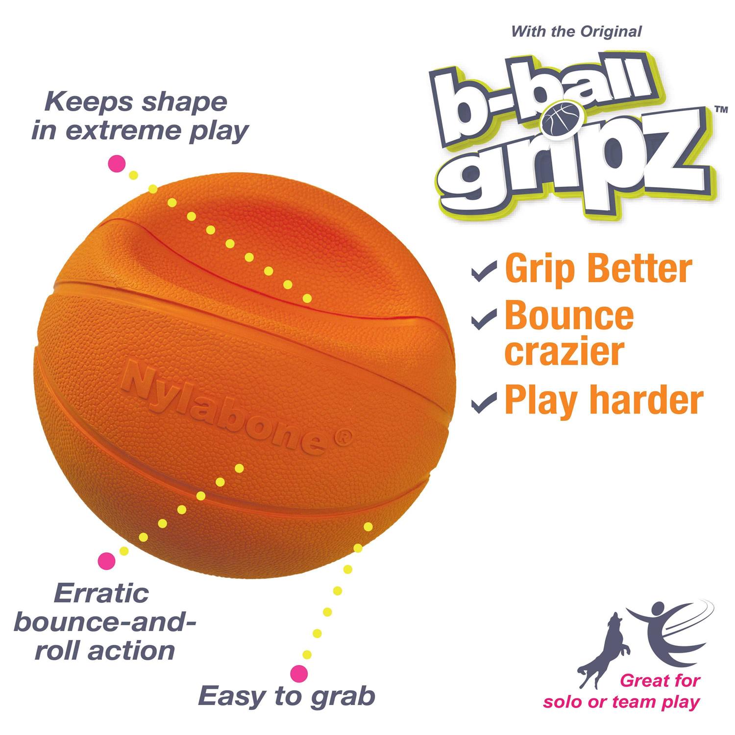 Nylabone Power Play Basketball B-Ball Gripz Dog Toy