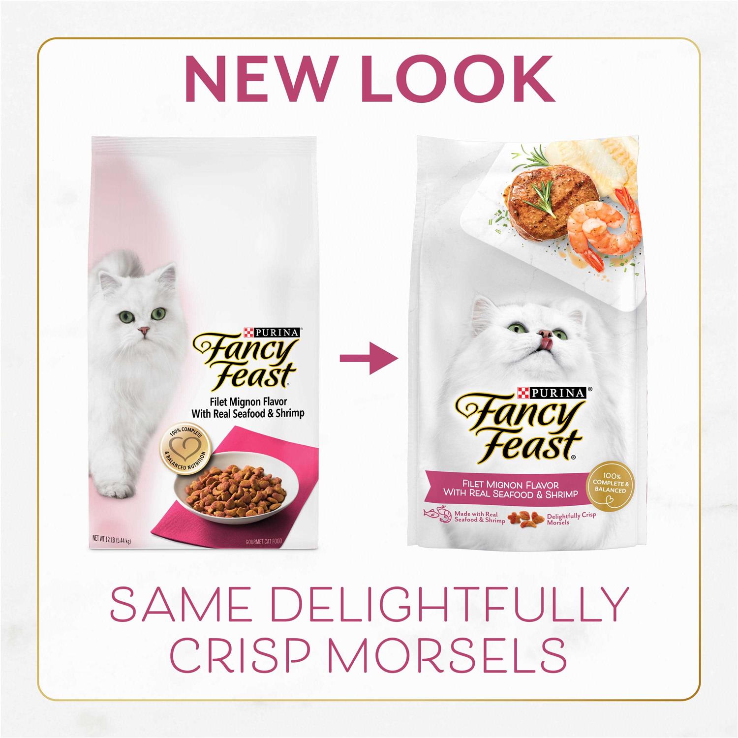 Fancy Feast Dry Cat Food Filet Mignon Flavor with Seafood & Shrimp