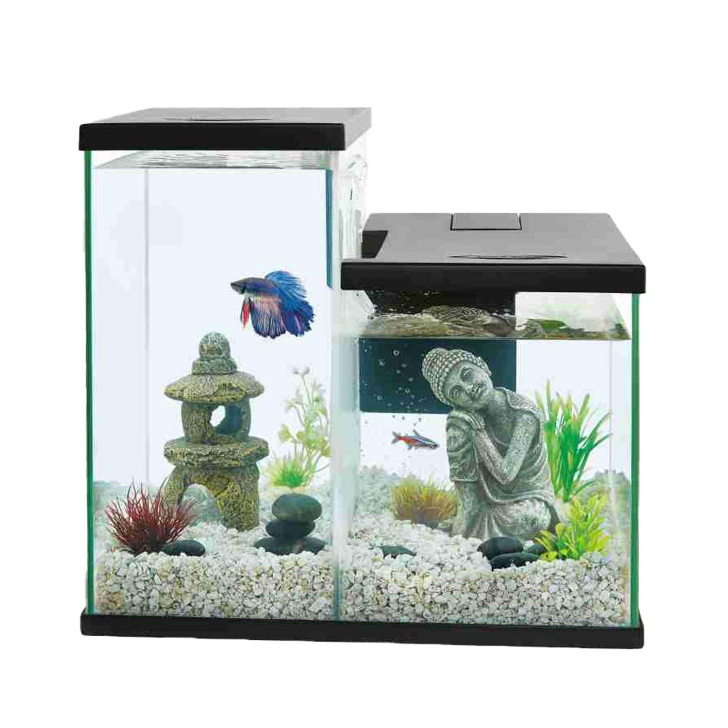 Top Fin Betta Waterfall Dual Aquarium Tank