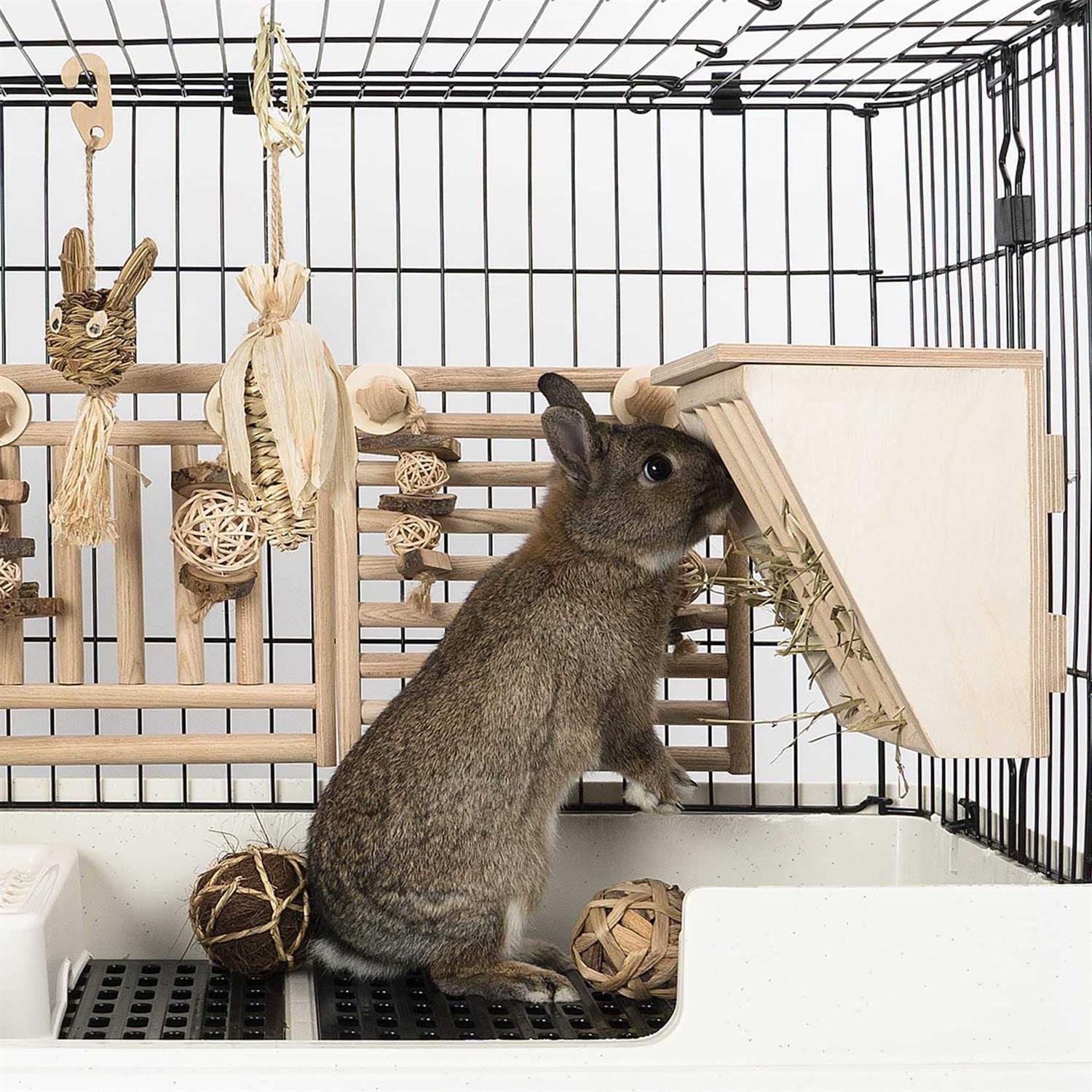 Niteangel Pet Wooden Hay Manger with Seat