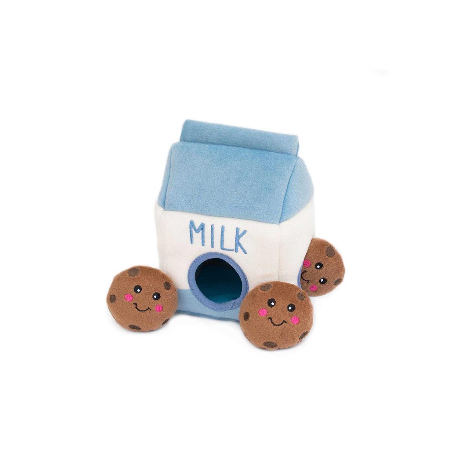 ZippyPaws Zippy Burrow Milk and Cookies Dog Toy