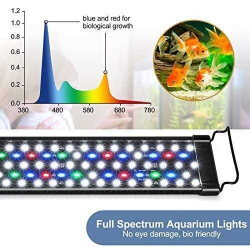 Gamalta Aquarium Light, 14W 24/7 Natural Mode Sunrise/Daylight/Moonlight Mode and Custom Mode with Expandable Bracket, Adjustable Timer and 7