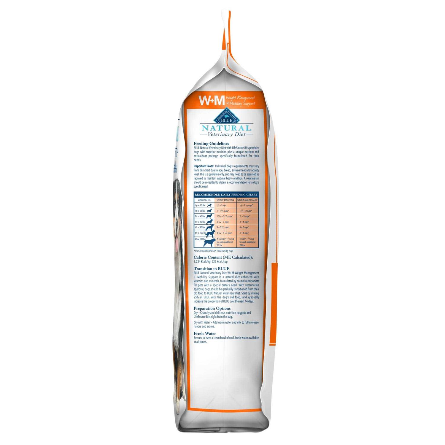 Blue Buffalo Natural Veterinary Diet W+M Weight Management + Mobility Support Dry Dog Food