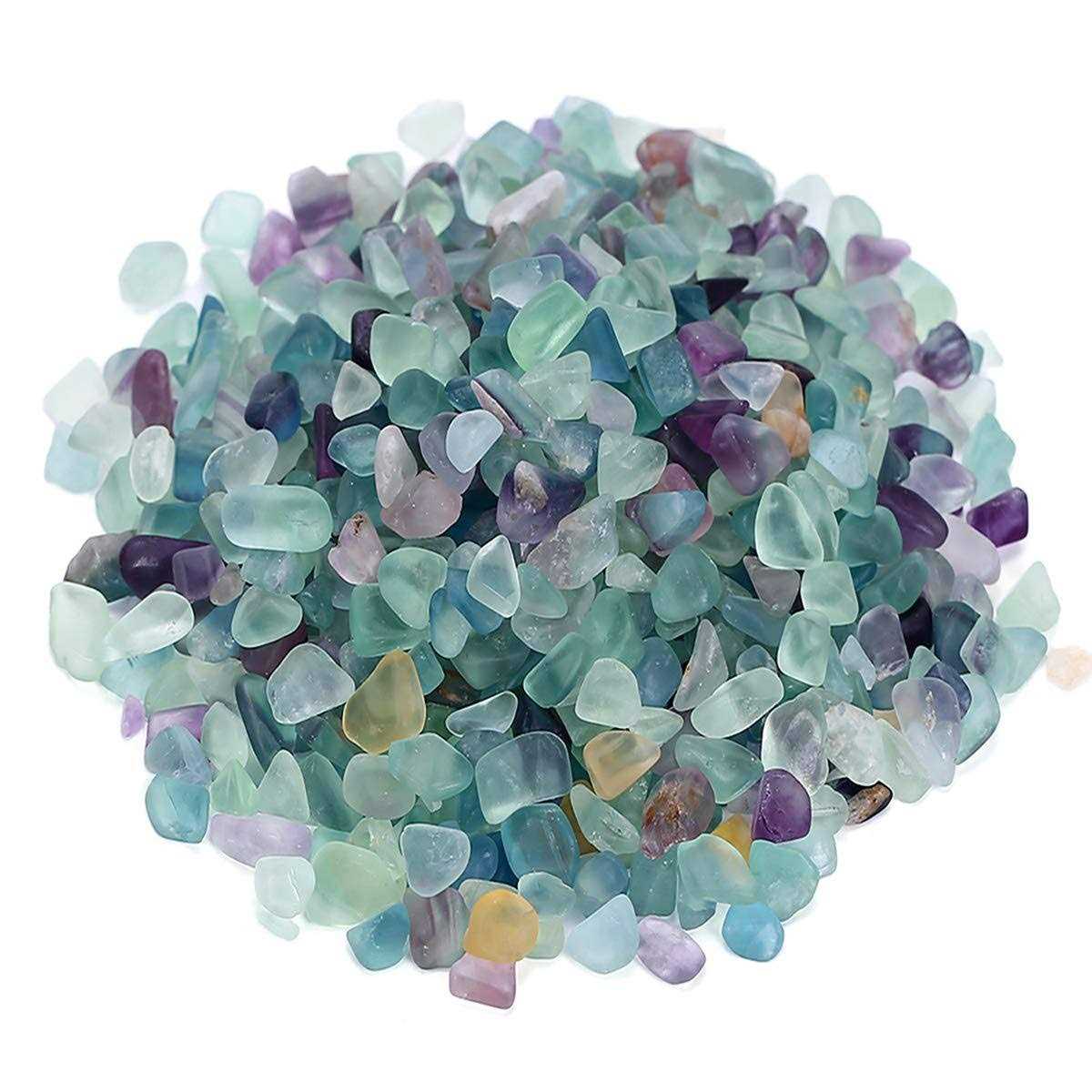 WAYBER Decorative Crystal Pebbles 2 Lb/920g Natural Quartz Stones Aquarium Gravel Sea Glass Rock Sand for Vase Fillers/Fish Turtle
