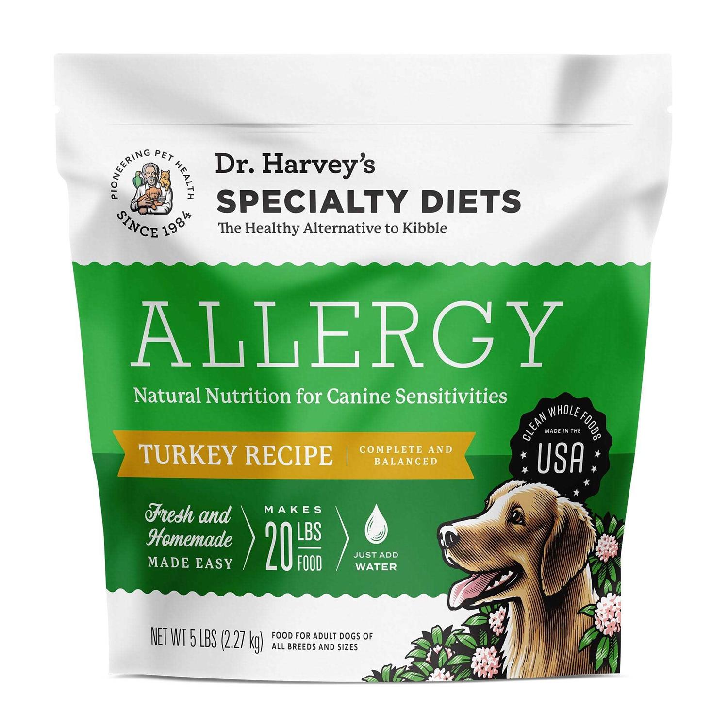 Dr. Harvey’s Specialty Diet Allergy Turkey Recipe, Human Grade Dog Food for Dogs with Sensitivities and Allergies