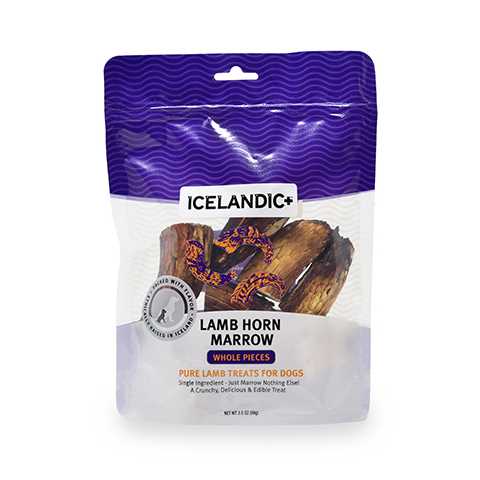 Icelandic+ Lamb Horn Marrow Whole Pieces Dog Treats, 4-oz bag