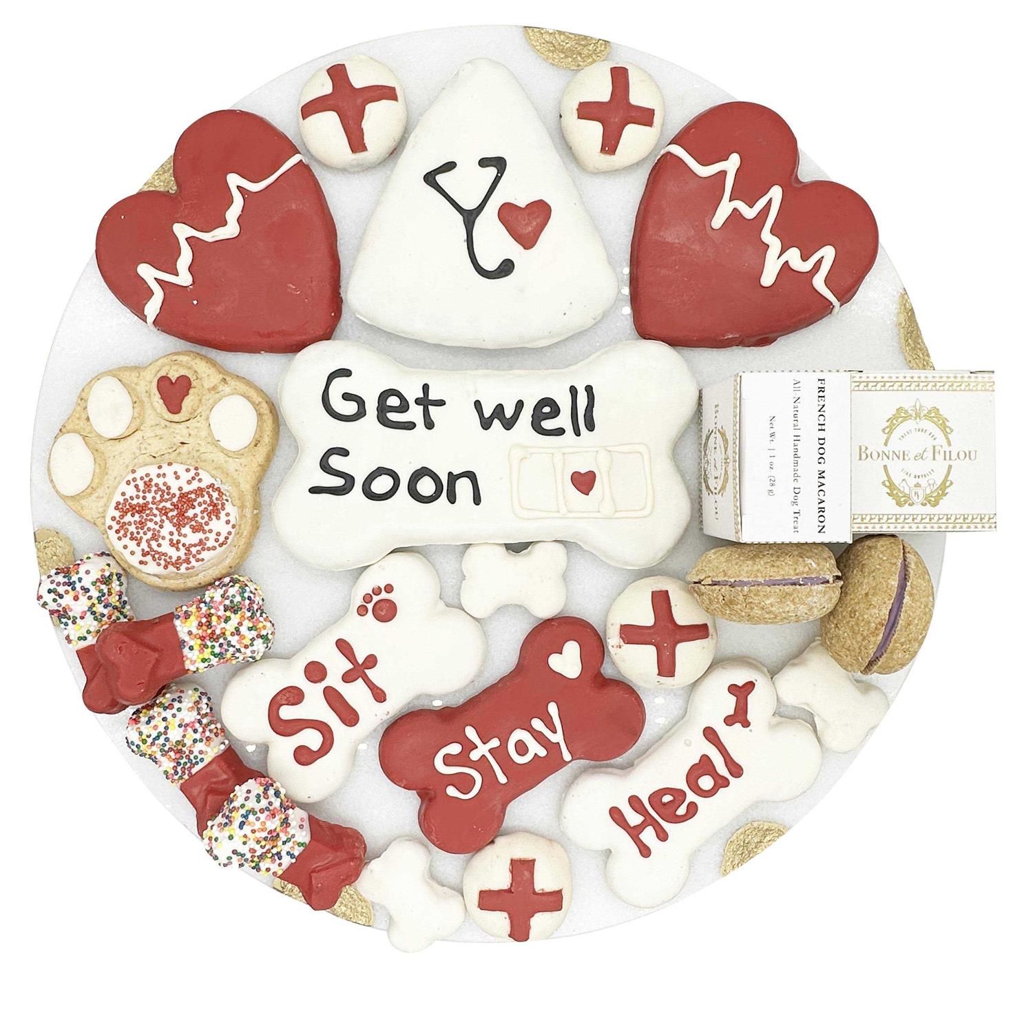 Bonne et Filou Get Well Soon Themed Dog Treats Gift Box