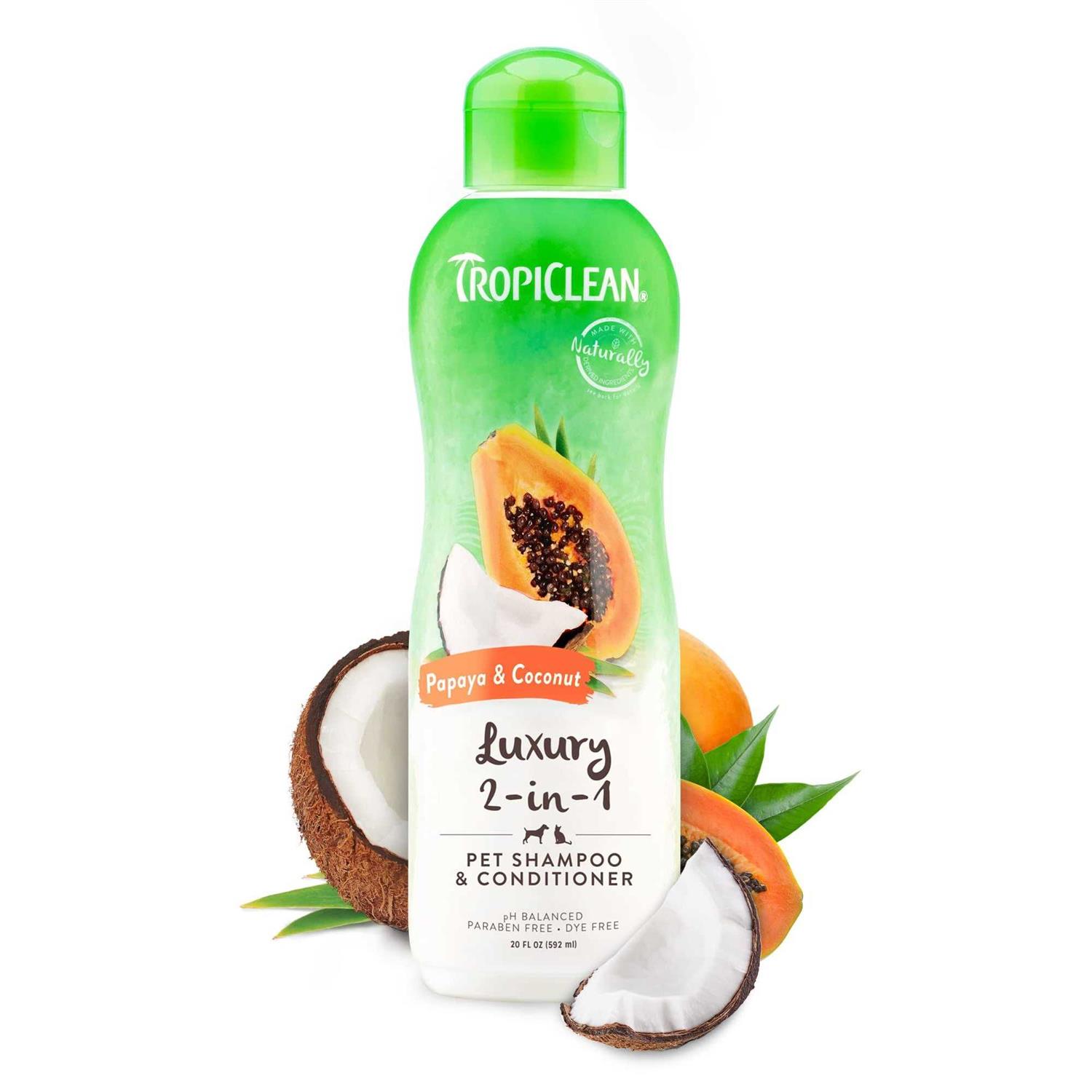TropiClean Papaya & Coconut Luxury 2-in-1 Conditioner Shampoo