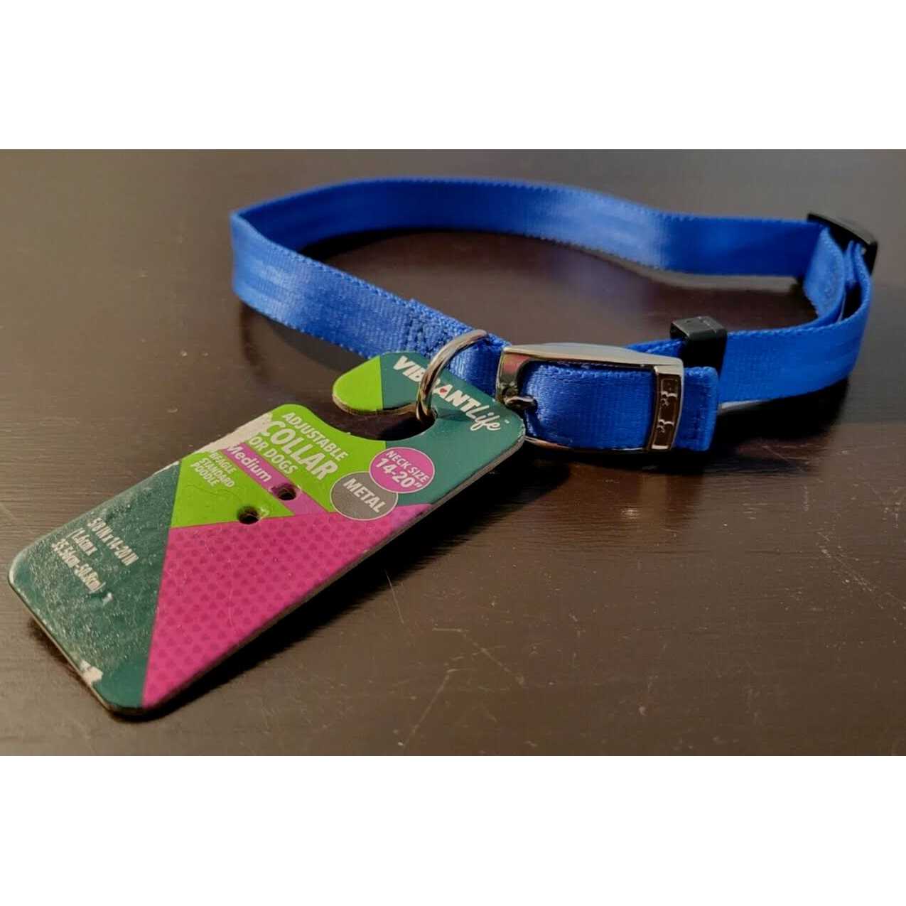 Vibrant Life Solid Dog Collar with Metal Buckle