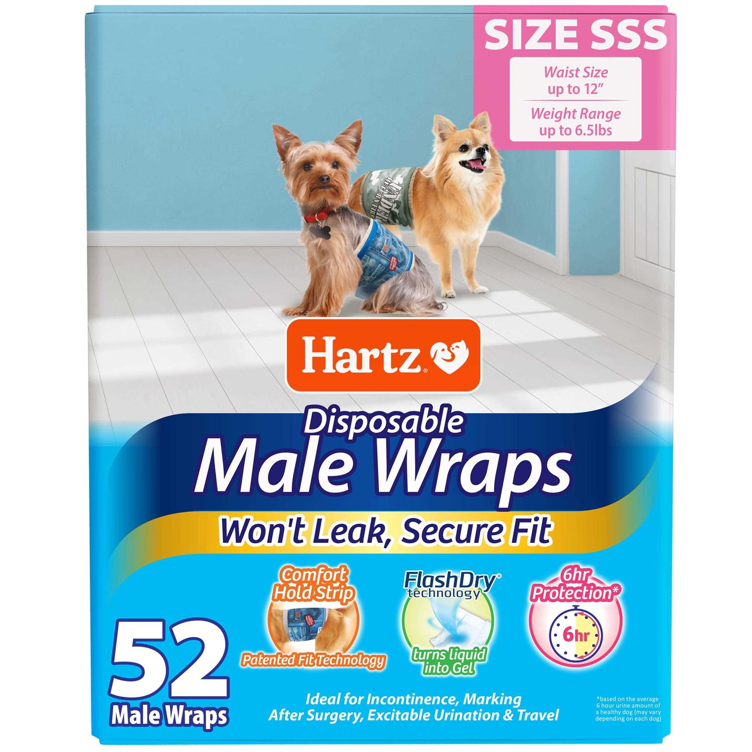 Hartz Disposable Male Dog Wraps Size