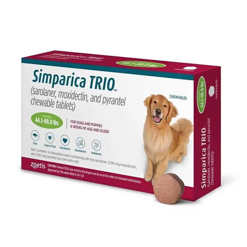 Simparica Trio 44.1-88 lbs. Dogs, 6 Month Supply