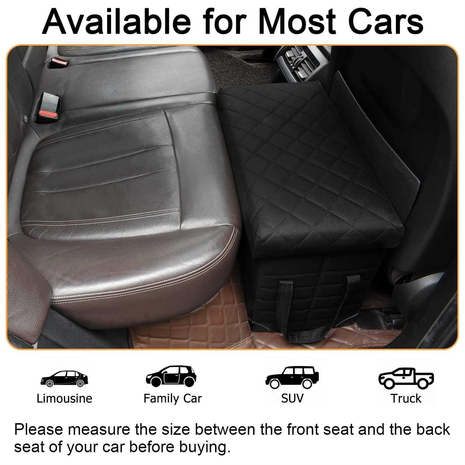 LIONROGE Car Back Seat Extender for Large Dogs up to 200lbs,Dog Car Back & Front Seat Extender with Storage,Prevent Your Dogs from Falling Off The