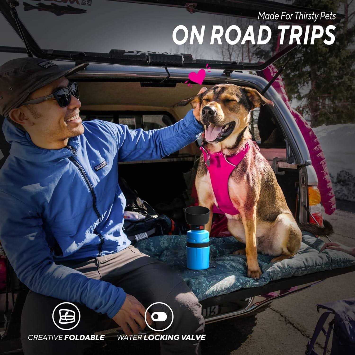 lesotc Pet Water Bottle for Dogs Dog Water Bottle Foldable Dog Travel Water Bottle