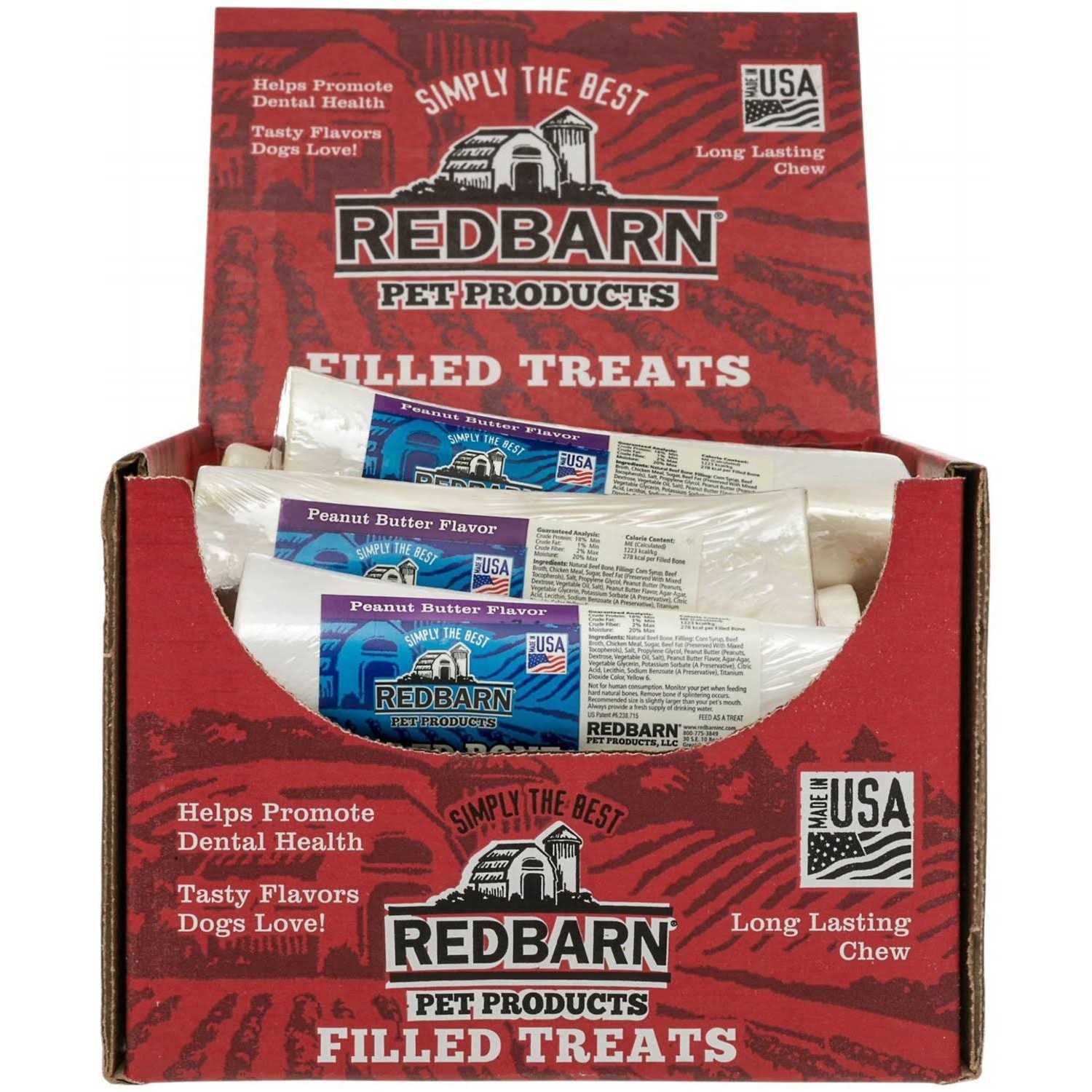 Redbarn Small Peanut Butter Filled Bones Dog Treats