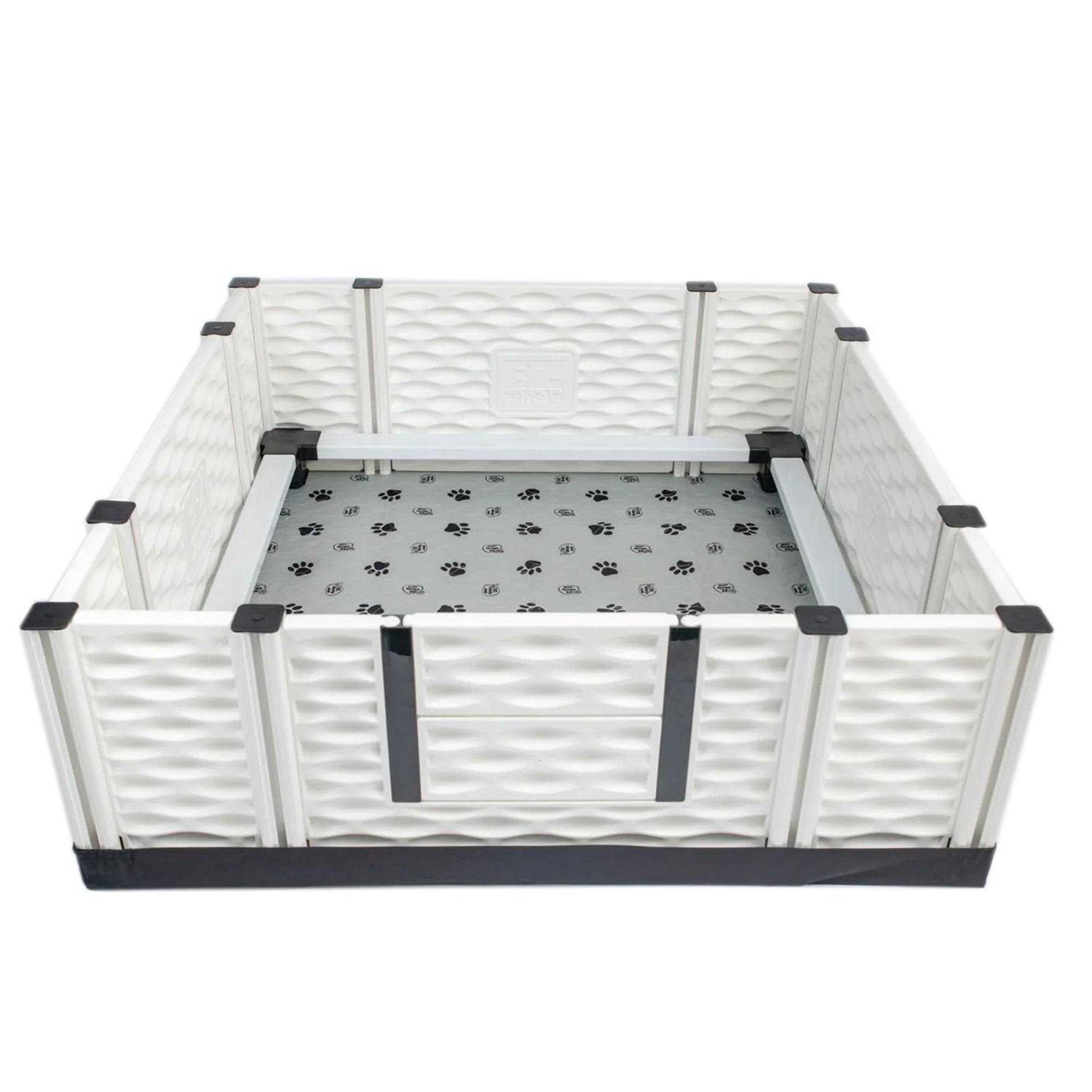 EZwhelp EZclassic Puppy Dog Whelping Box Playpen w/Rails & Liner