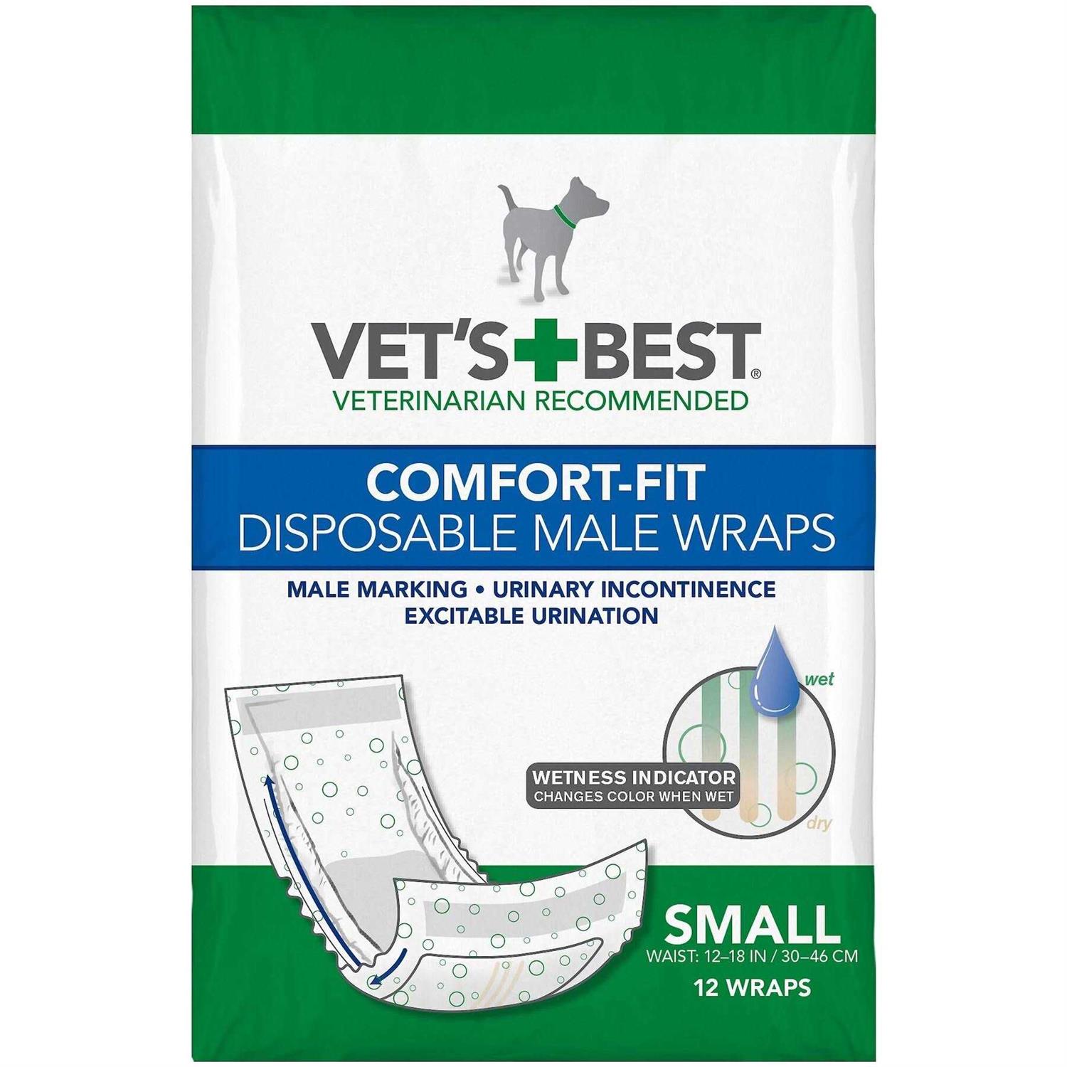Vet’s Best Comfort-Fit Disposable Male Dog Wraps