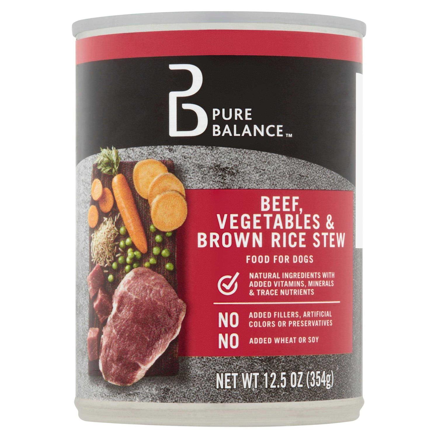 Pure Balance Beef Vegetables & Brown Rice Stew Food for Dogs