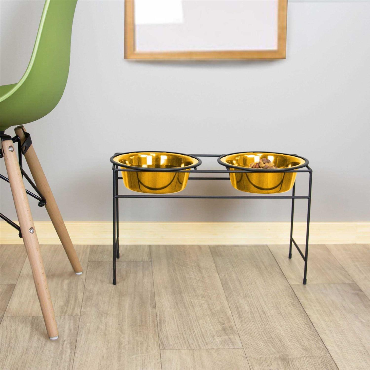 Platinum Pets Double Diner Feeder with Stainless Steel Dog Bowls