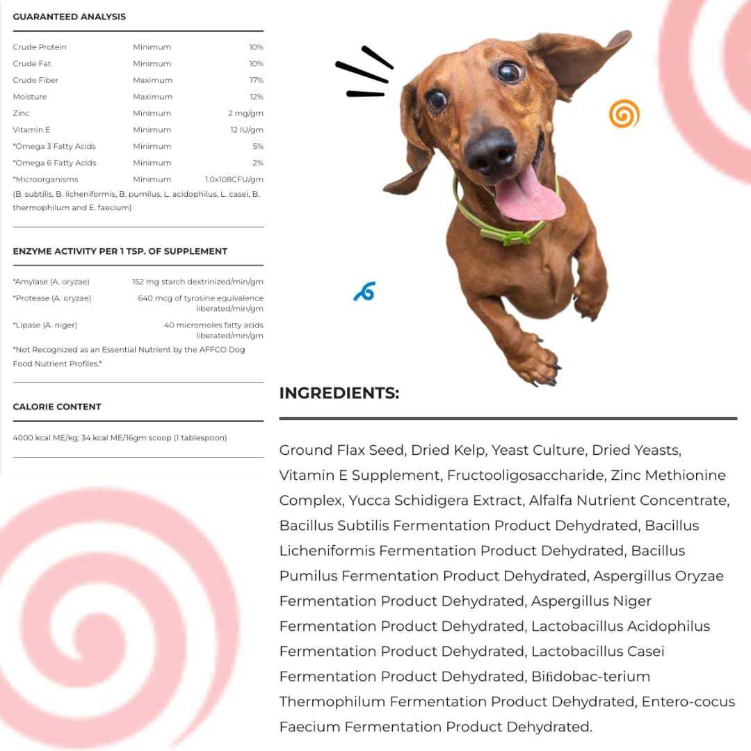 Dinovite Probiotic Supplement for Dogs Omega 3 for Dogs Hot Spot Relief