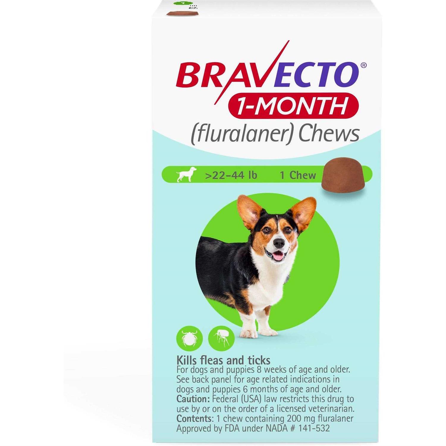 Bravecto 1-Month Chews for Dogs 22-44 lbs