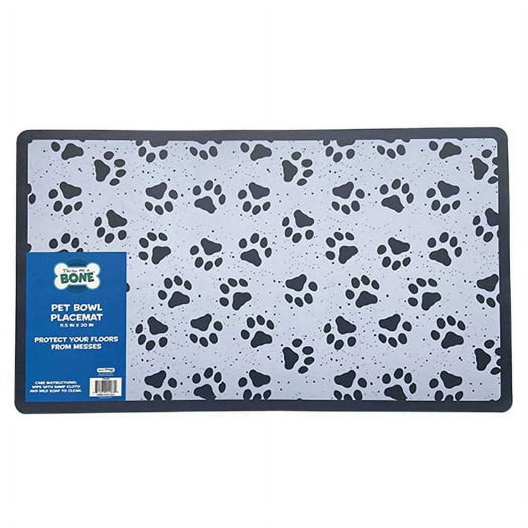 Throw Me a Bone Vinyl Dog Food Mat