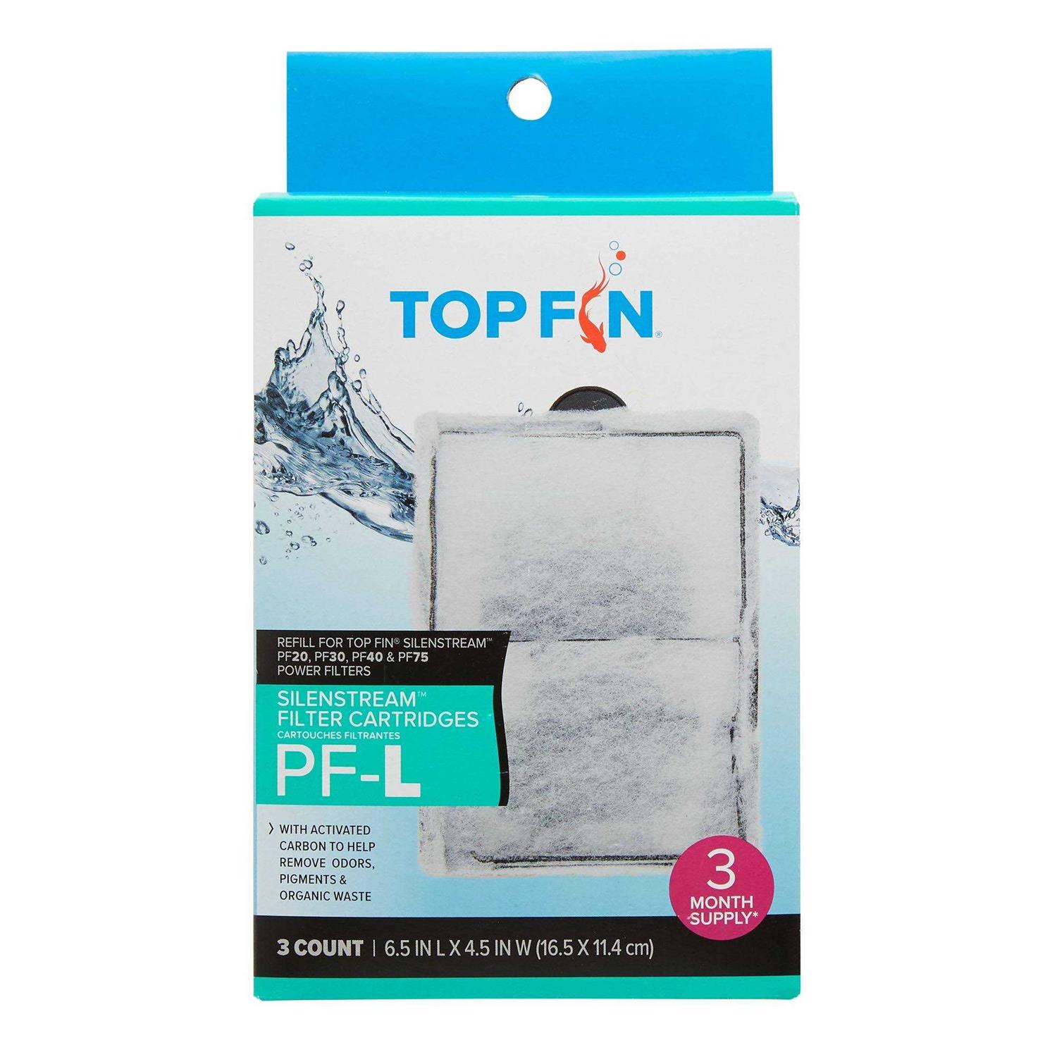 Top Fin Silenstream PF-L Refill Pf30, Pf40 And Pf75 Power Filters 6.5in X