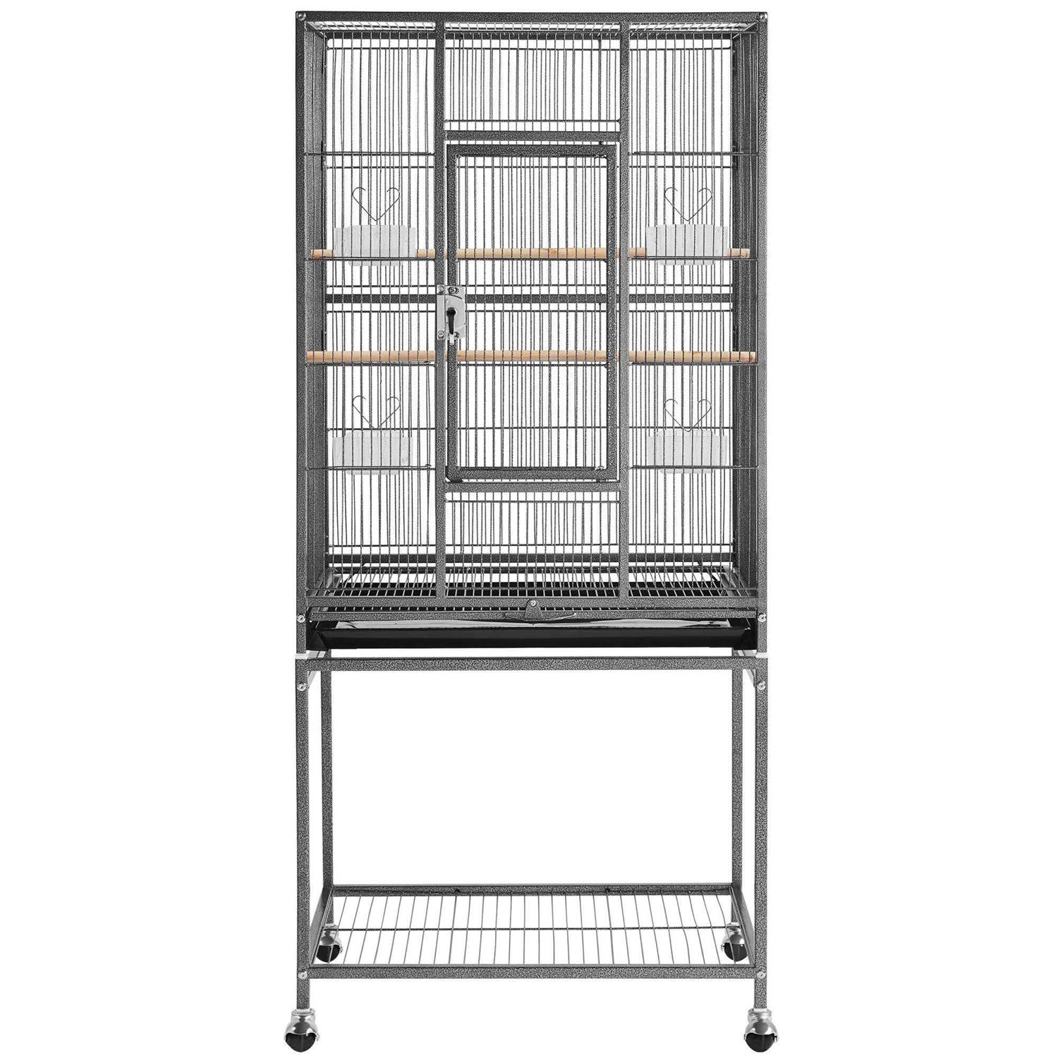Topeakmart Metal Bird Cage with Rolling Detachable Stand