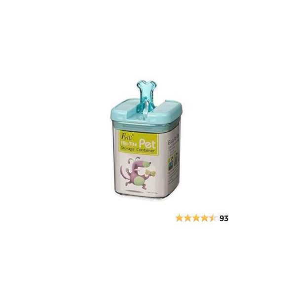 Flip-Tite Bone Square Pet Food Storage canister in Clear