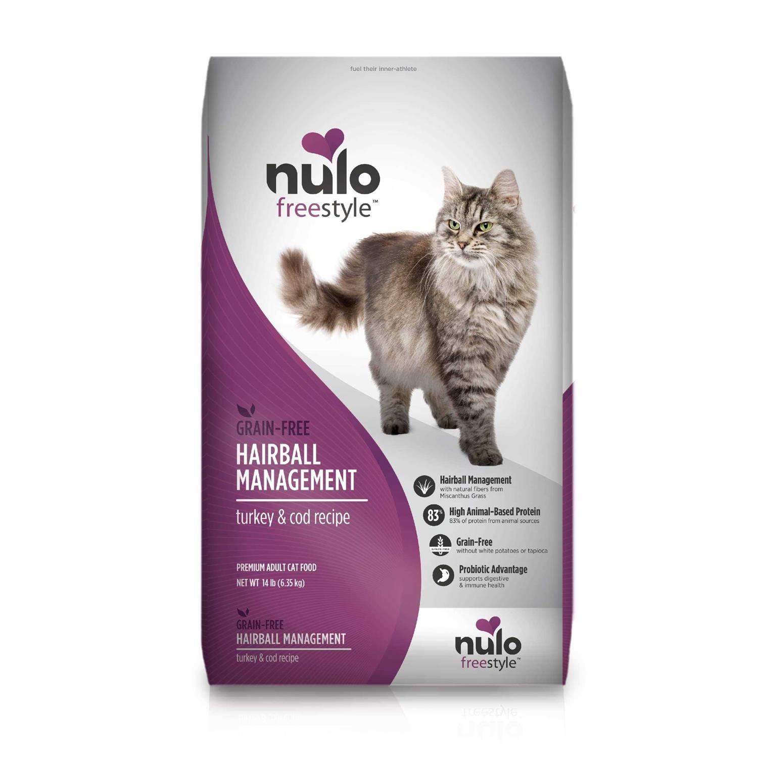 Nulo Freestyle Hairball Management Turkey & Cod Recipe Grain-Free Dry Cat Food