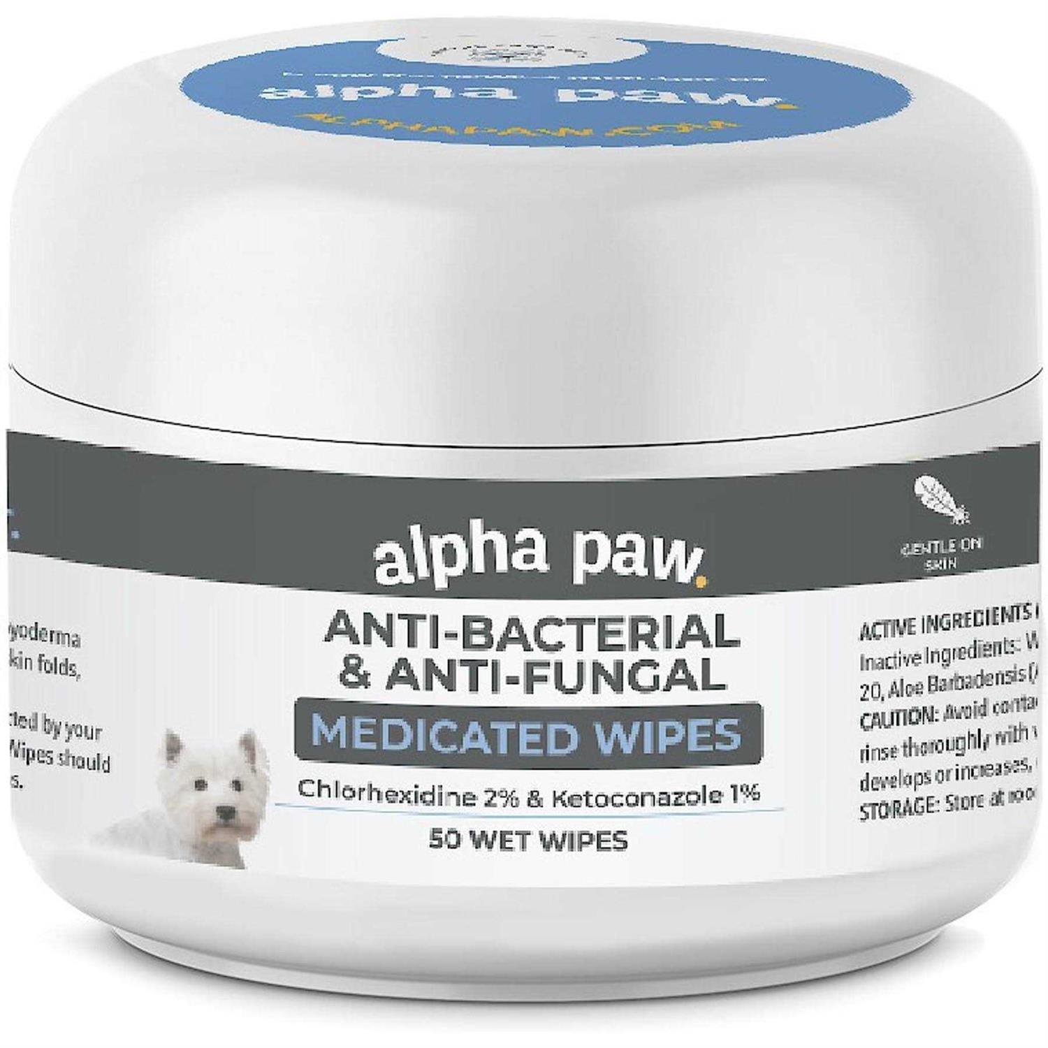 Alpha Paw Antibacterial & Antifungal Medicated Wipes