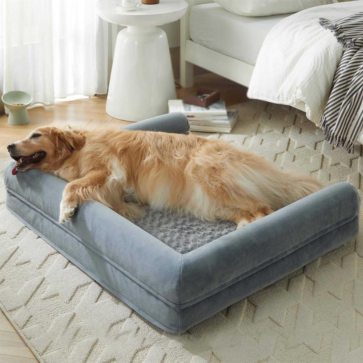 LNSSFFER Orthopedic Dog Beds for Large Dogs,Sofa Dog Bed Large Dogs. Egg Foam Large Dog Bed with Removable Washable Pillow Cover