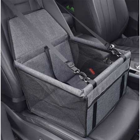 Wodondog Pet Car Seat Booster for Dogs Travel Car Carrier Basket with Clip-on Safety Leash Dog Car Seat Black, Size: One size