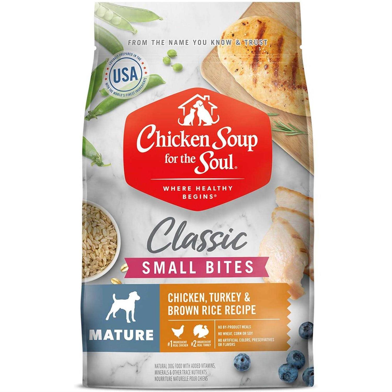 Chicken Soup for The Soul Chicken Turkey & Brown Rice Recipe Small Bites Dry Dog Food