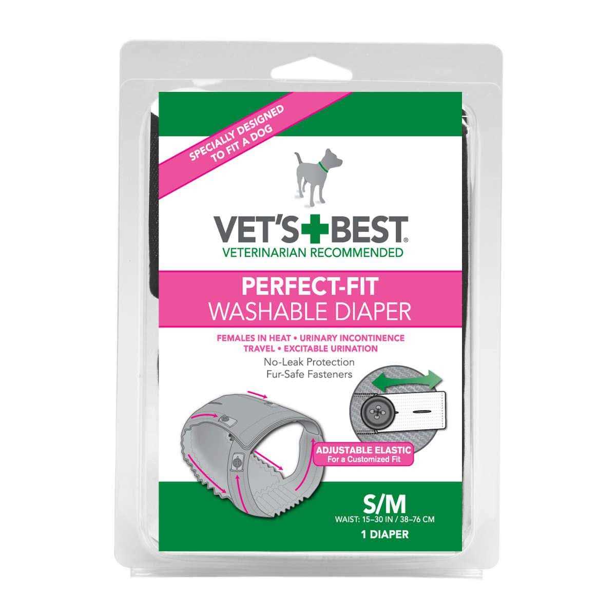 Vet’s Best Perfect-Fit Washable Female Dog Diaper 1 Pack