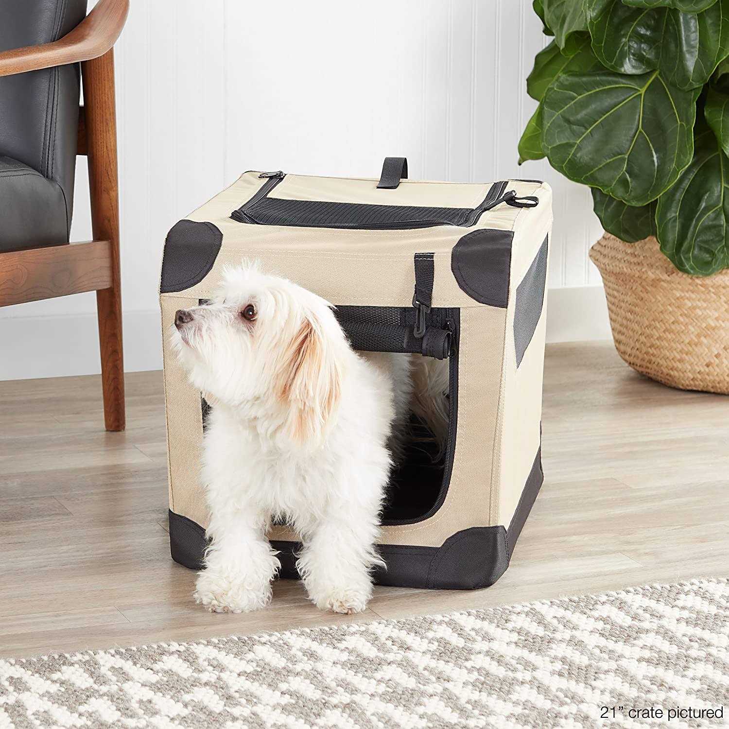 Amazon Basics 2-door Soft-sided Folding Travel Crate Dog Kennel