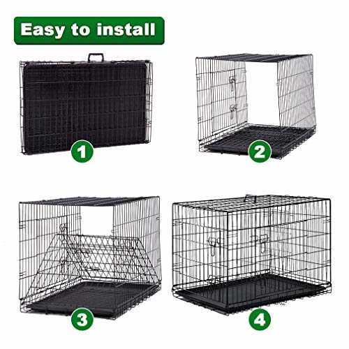 BestPet 24,30,36,42,48 Inch Dog Crates for Large Dogs Folding Mental Wire Crates Dog Kennels Outdoor and Indoor Pet Dog Cage Crate with Double-Door,