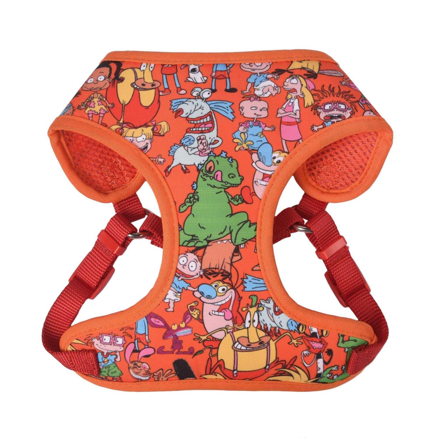 Nickelodeon All Stars Dog Harness for Large Dogs No Pull Dog Harness Vest with Nickelodeon Characters from Rugrats, Hey Arnold, and More