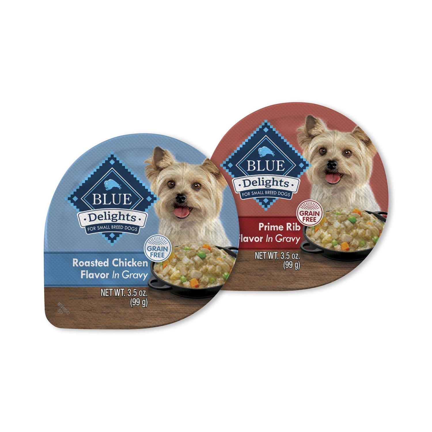 Blue Buffalo Delights Pate Style Grain-Free Chicken Prime Rib & NY Strip Variety Pack Adult Small Breed Wet Dog Food