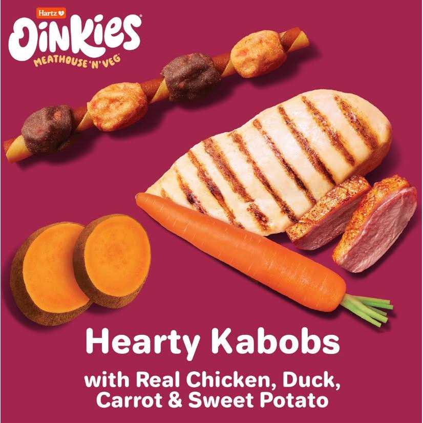 Hartz Oinkies Meathouse ‘n’ Veg Hearty Kabobs Dog Treats