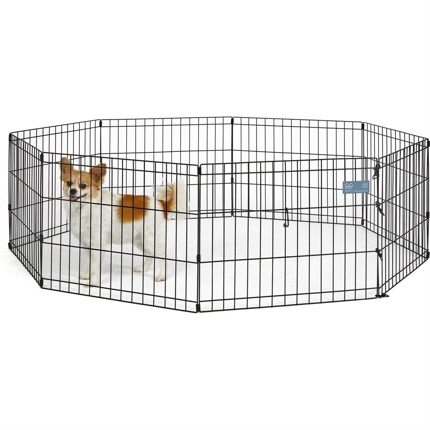MidWest Homes for Pets Dog Exercise Pen & Playpen 18-Inch No door Black