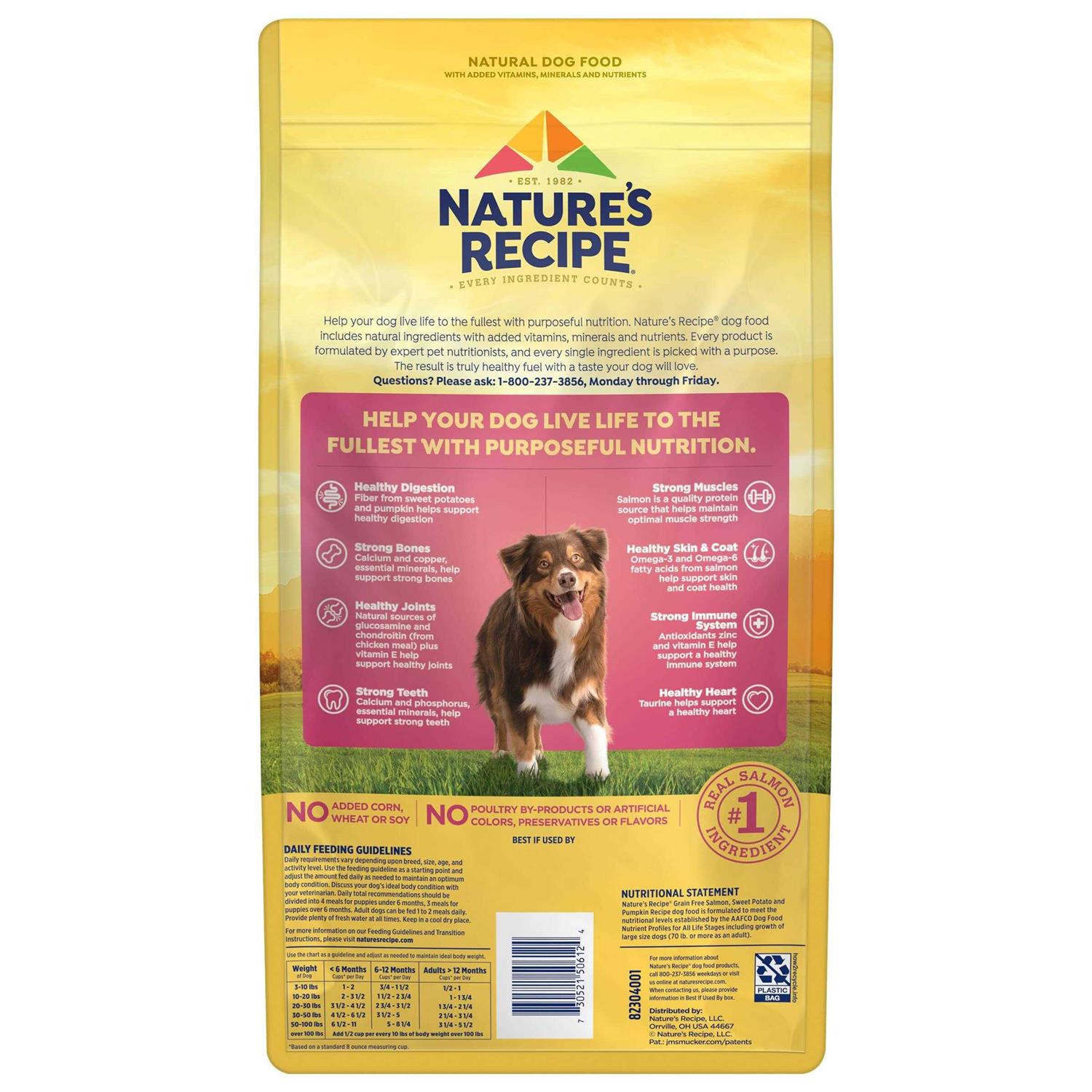 Nature’s Recipe Grain Free Salmon Sweet Potato & Pumpkin Recipe Dry Dog Food