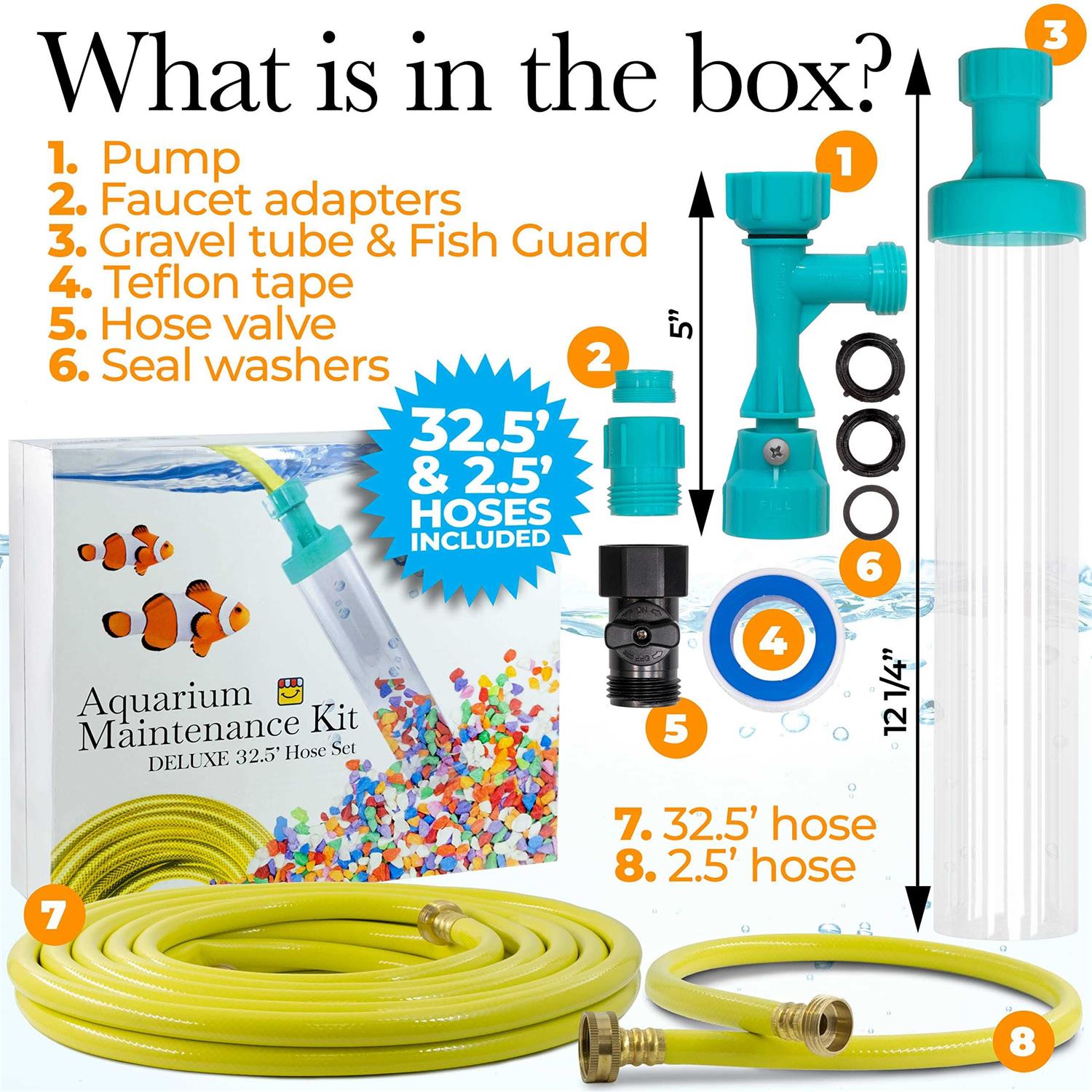 Gravel Vacuum for Aquarium Fish Tank Cleaning Tool Kit Aquarium Water Changer Siphon with Water Control Valve Heavy Duty Aquarium Gravel Cleaner