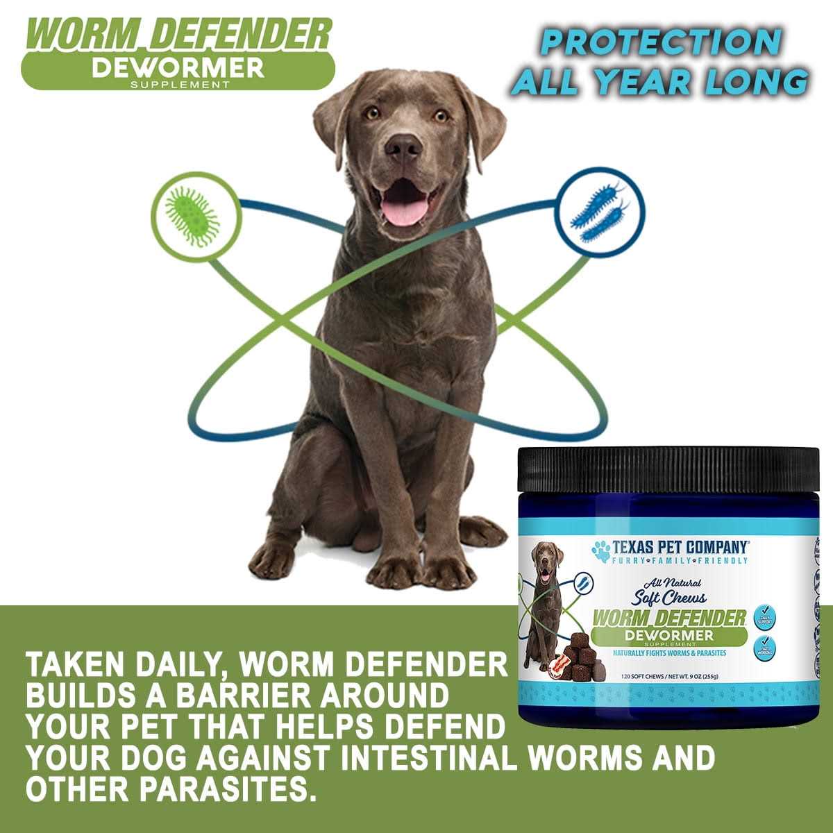 Texas Pet Company Worm Defender Soft Chews Supplement