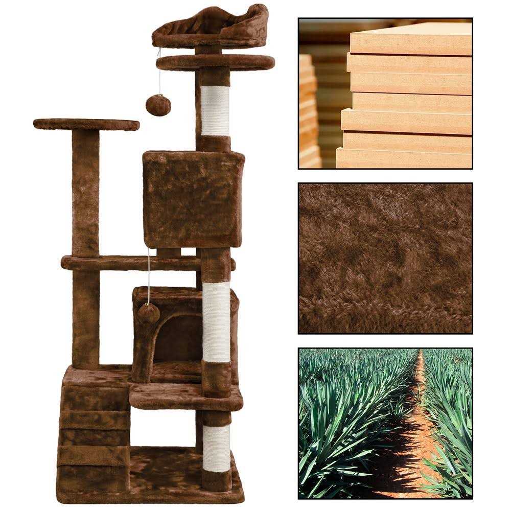 Yaheetech 54H Cat Tree with 2 Condos for Kittens Small Cats