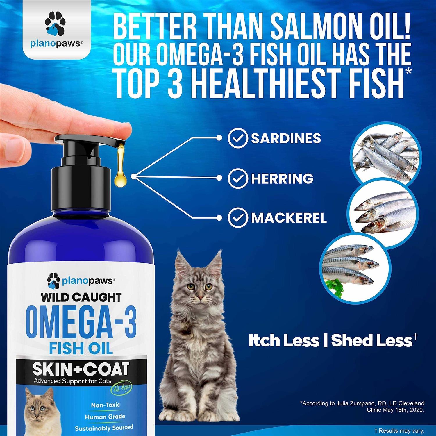 planopaws Omega 3 Fish Oil for Cats Better Than Salmon Oil for Cats
