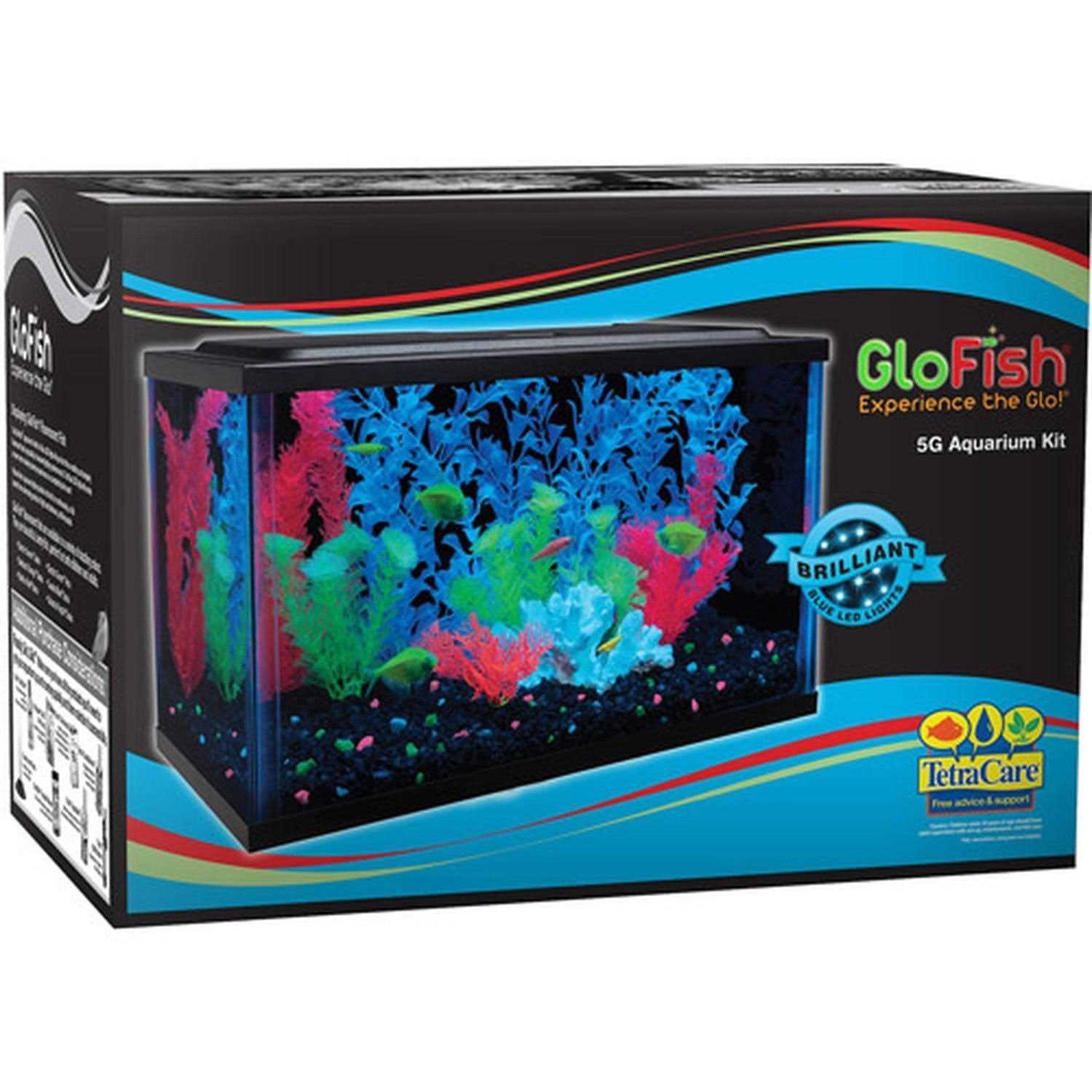 GloFish 5-Gallon Aquarium Kit with LED Tetra Whisper Filter