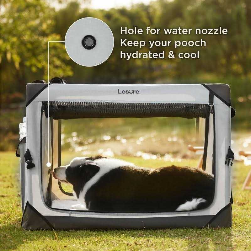 LE SURE Lesure Collapsible Dog Crate Portable Dog Travel Crate Kennel Dog
