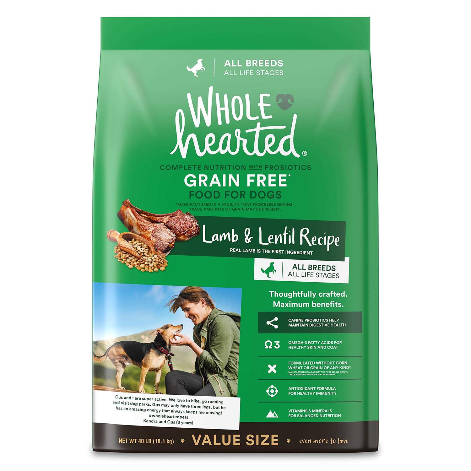 WholeHearted Grain Free All Life Stages Lamb and Lentil Formula Dry Dog Food